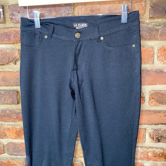 LA Class Black Stretchy Slim Fit Skinny Dress Pants Women's Size Large - Picture 2 of 5
